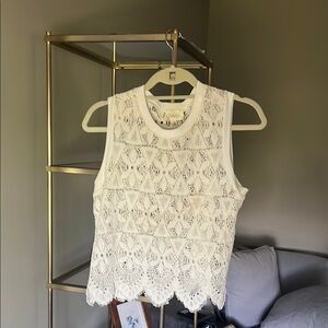 White Lace Sleeveless Top from Anthropologie